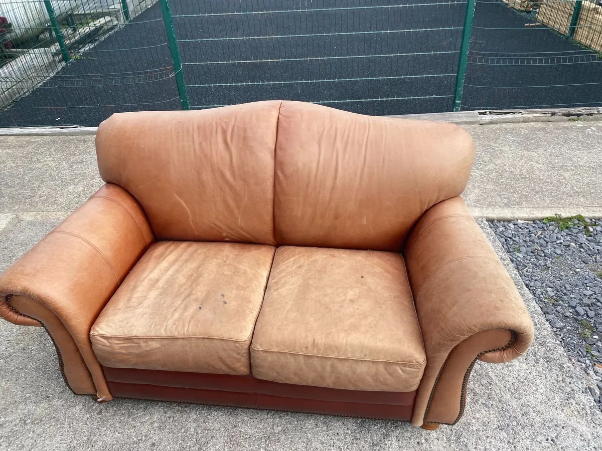 2 Leather Couches (€150 for both) - Image 2