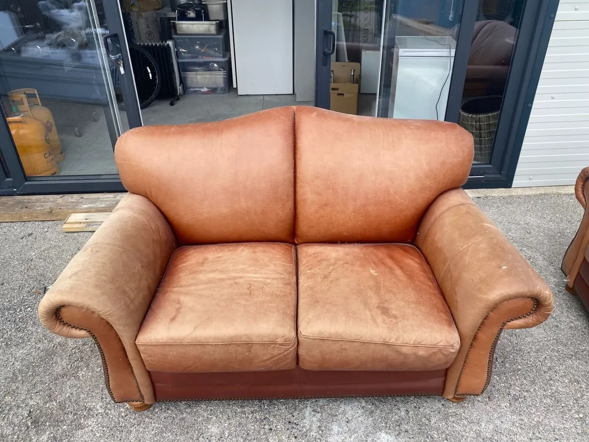 2 Leather Couches (€150 for both) - Image 1