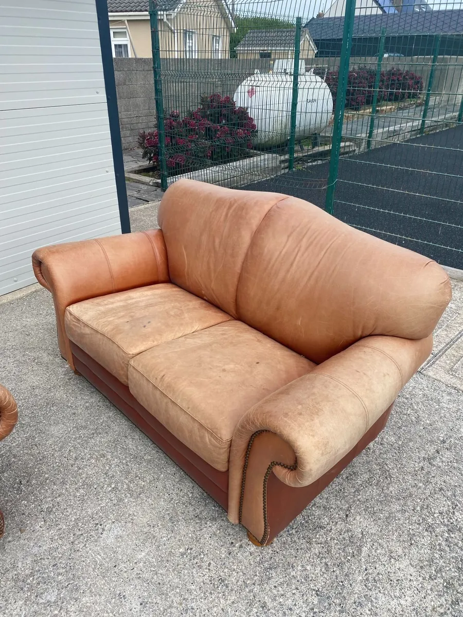 2 Leather Couches (€150 for both) - Image 4