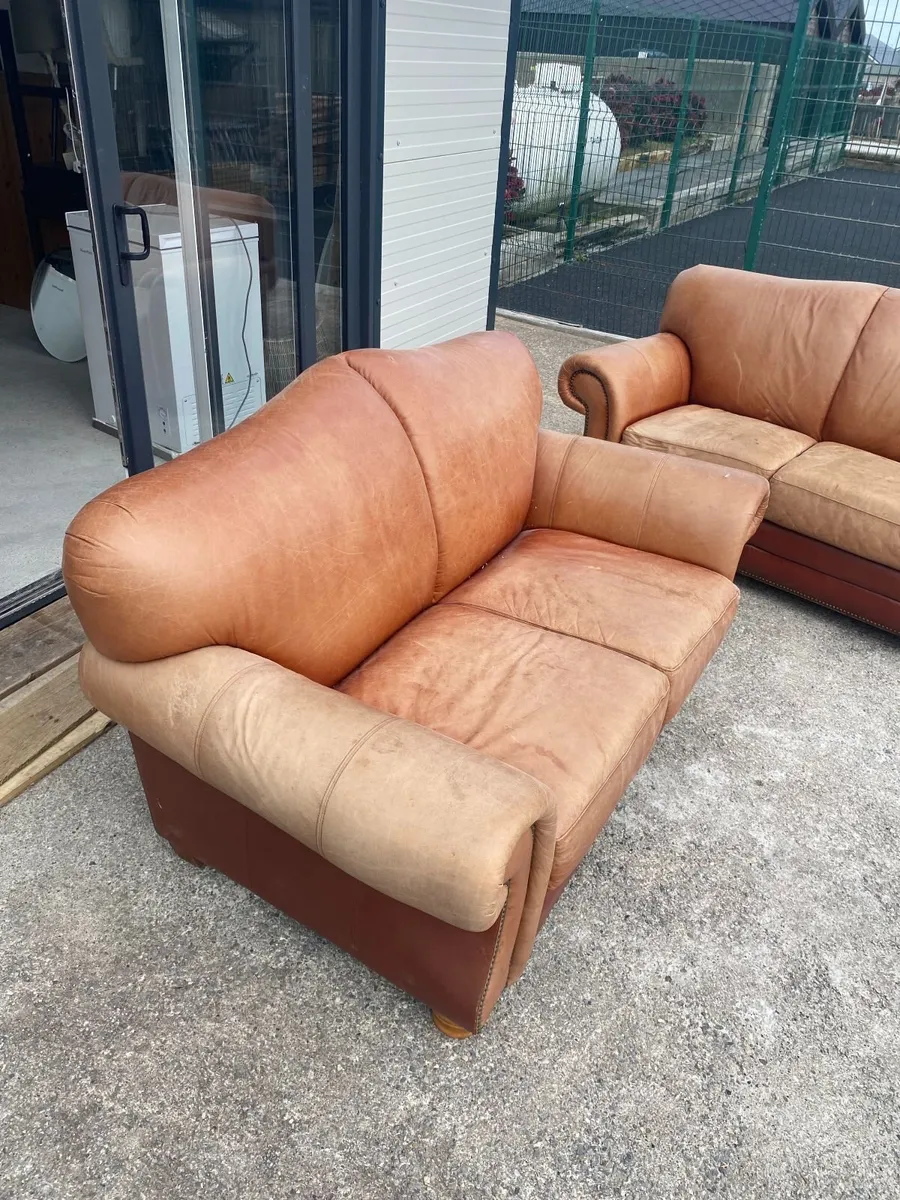 2 Leather Couches (€150 for both) - Image 3