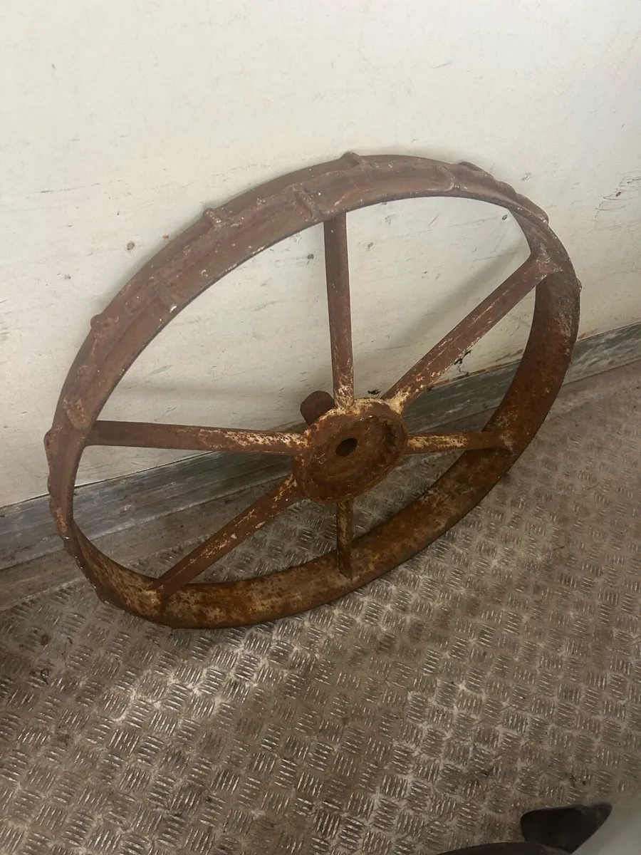 Two cast iron vintage wheels - Image 1