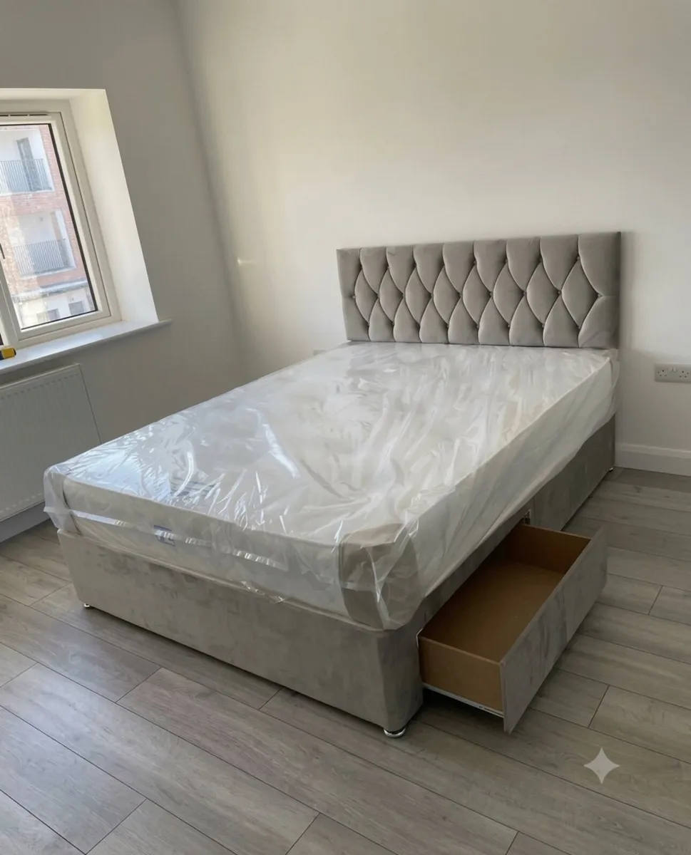 Divan Double & King Size Bed Frame With Mattress - Image 1