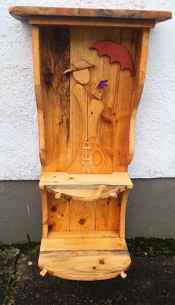 Rustic Driftwood Couple Floating shelf display - Image 1