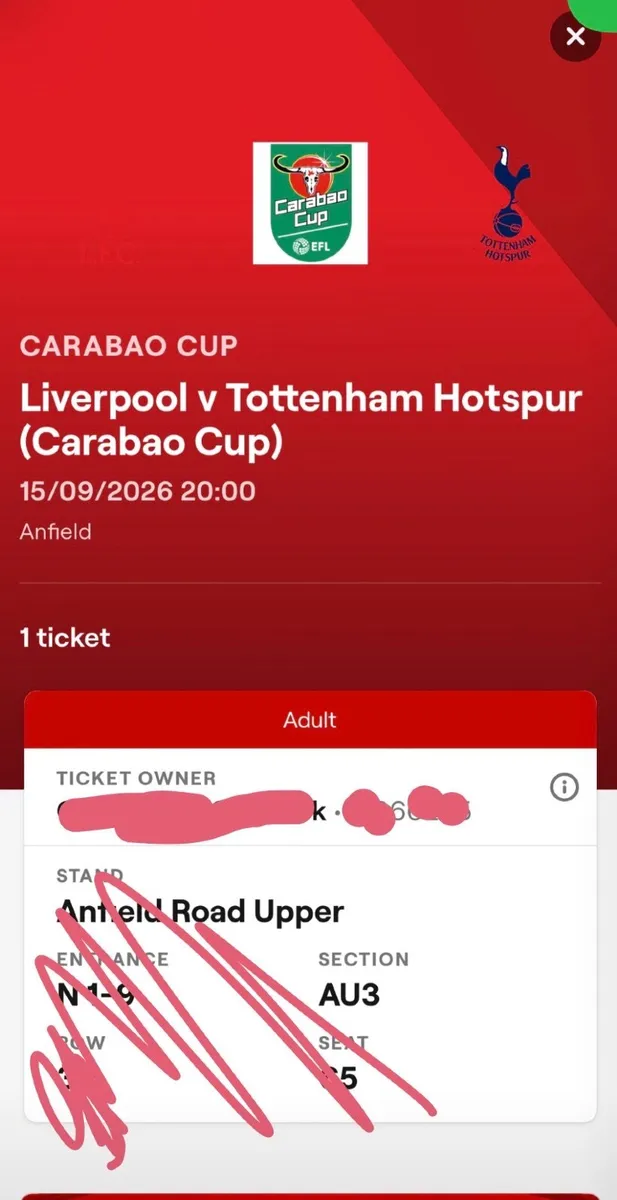 Liverpool ticket