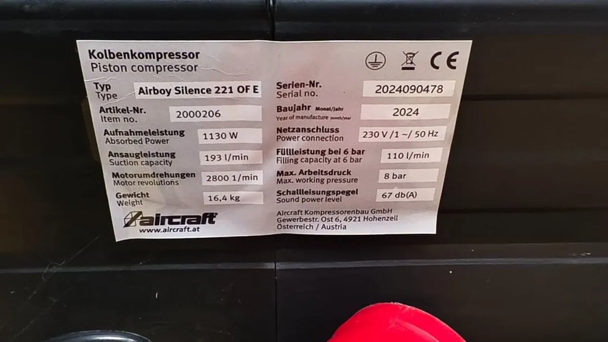 Aircraft Piston compressor AIRBOY SILENCE 221 OF E - Image 4