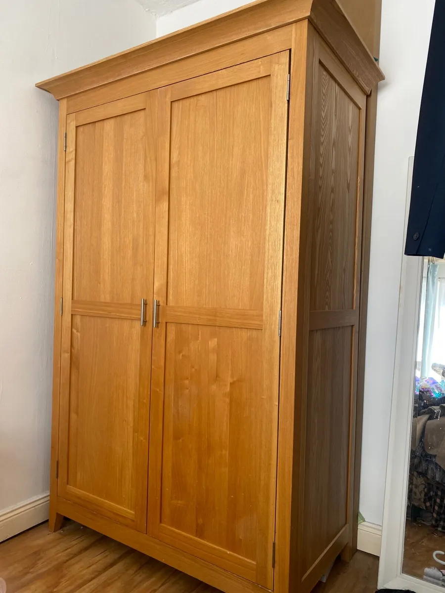 Solid Oak Wardrobe, Large - Image 1