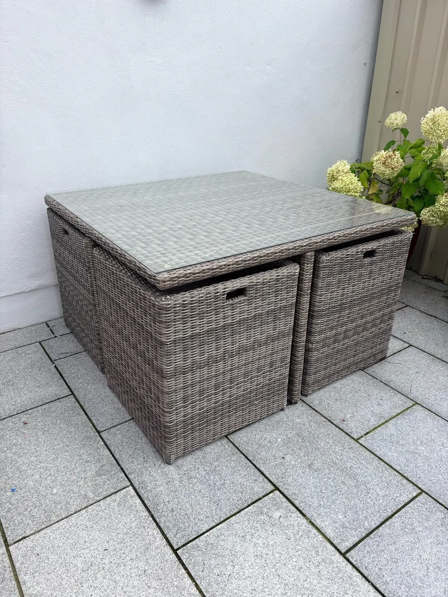 Rattan Square Garden Furniture Set - Image 4