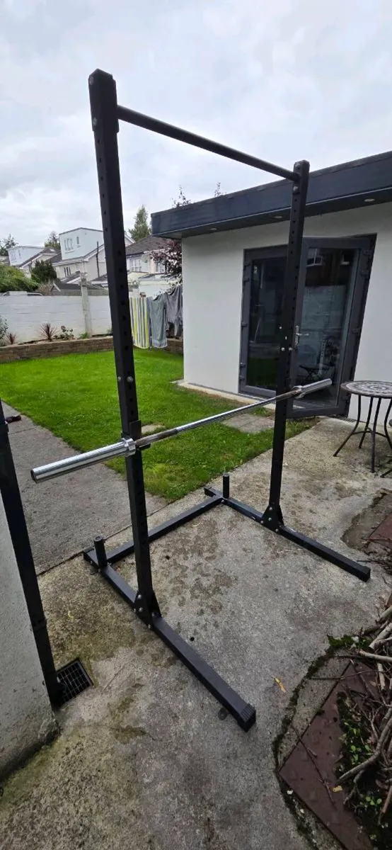 Squat Rack and Bar - Image 1
