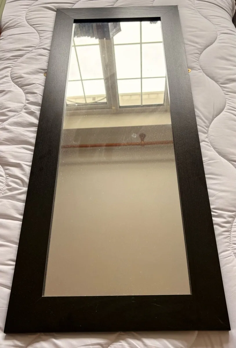 Black framed mirror 103cm x 42cm