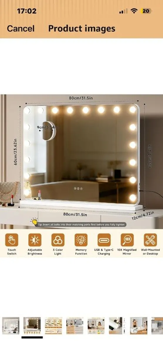 Brand new large hollywood mirror - Image 4