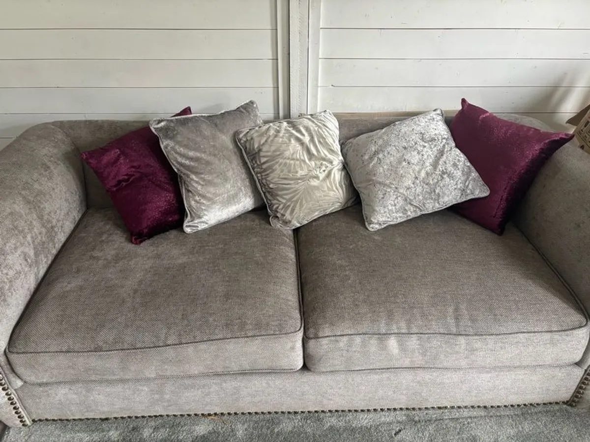 Large 2 seater grey sofa - Image 1
