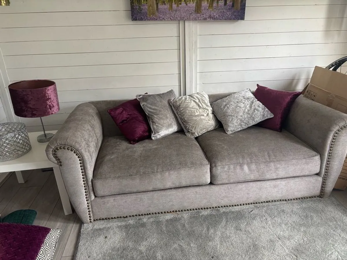 Large 2 seater grey sofa - Image 2