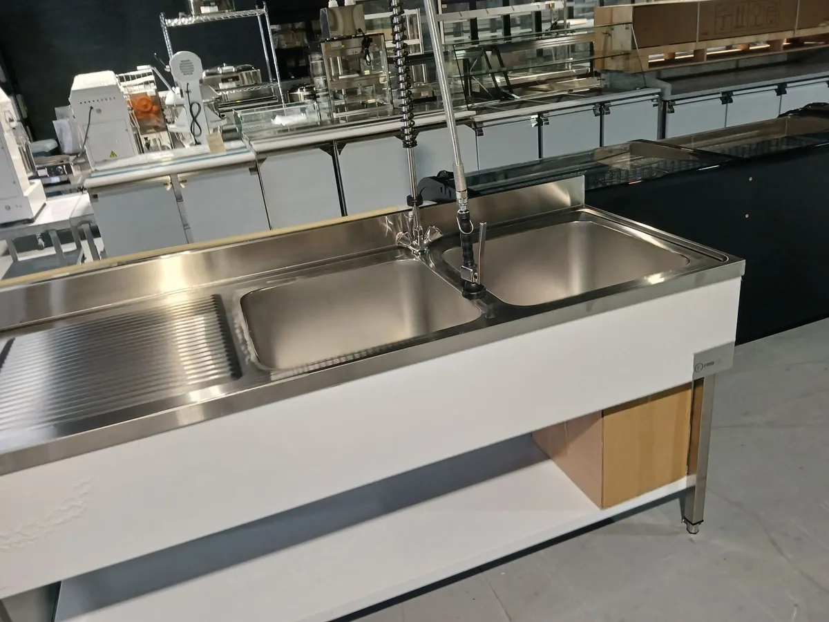 Commercial stainless steel double sink del - Image 2