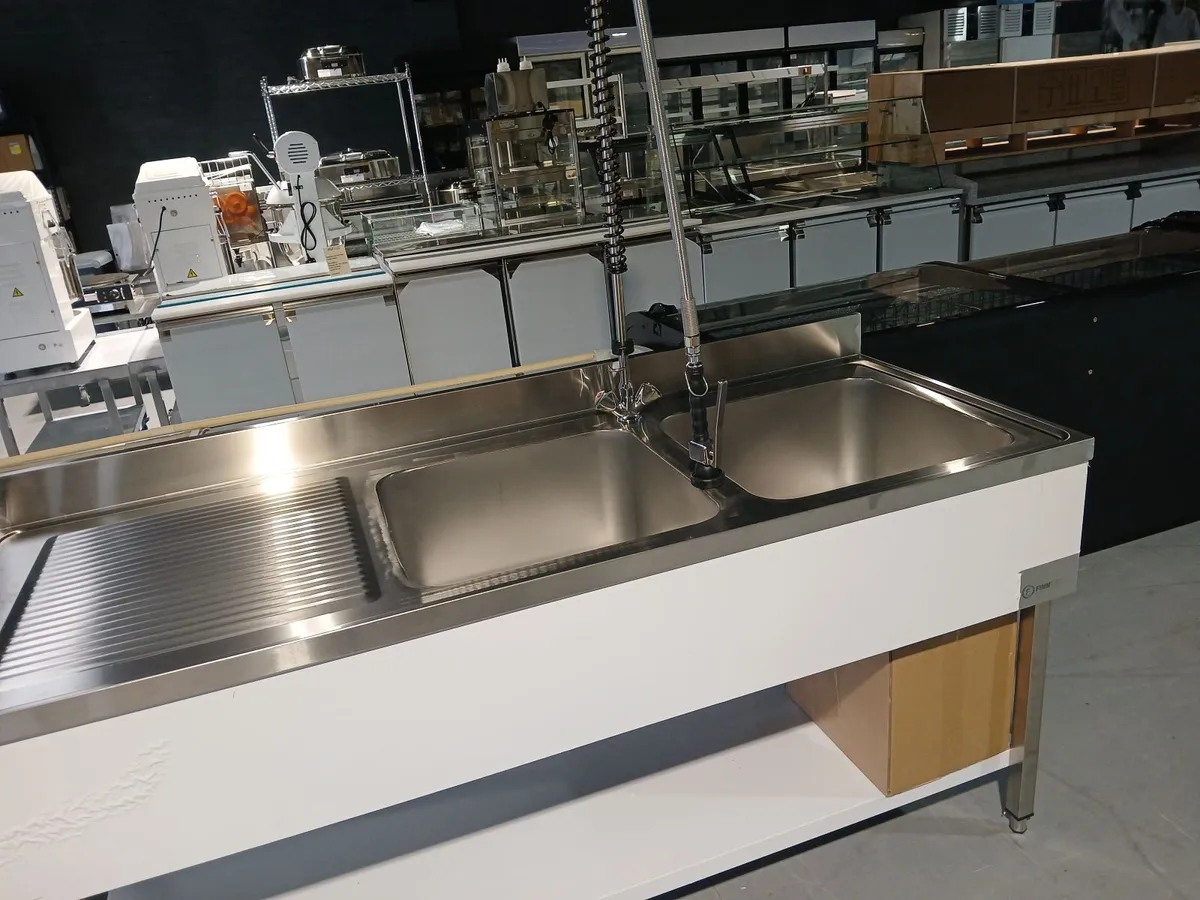 Commercial stainless steel double sink del - Image 4