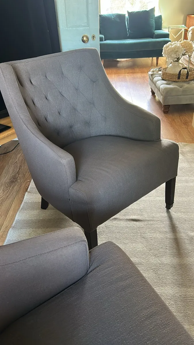 Pair Neptune Buttoned Fireside Armchairs - Image 3