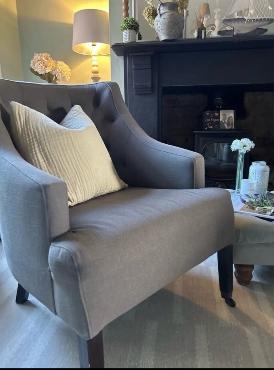 Pair Neptune Buttoned Fireside Armchairs - Image 4
