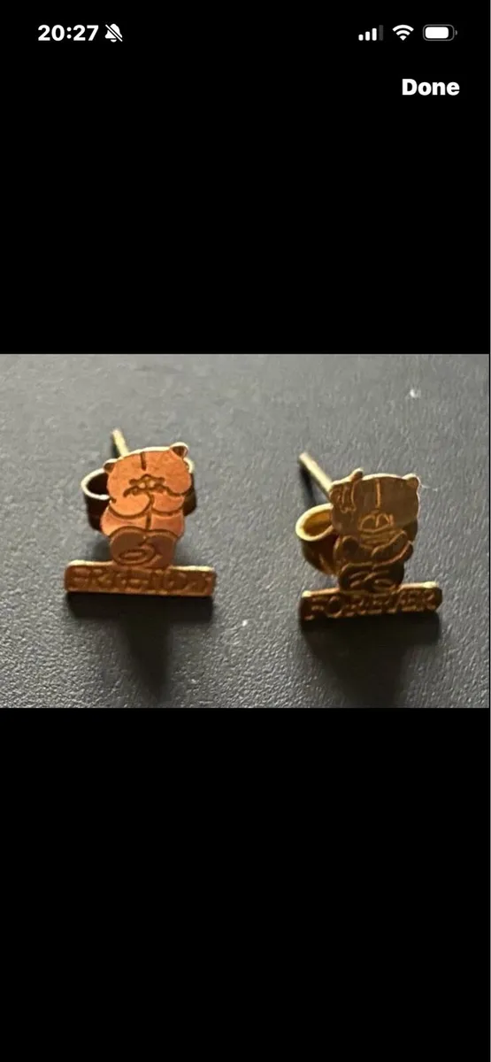 Gold Teddy Beat Ear Rings - Image 1