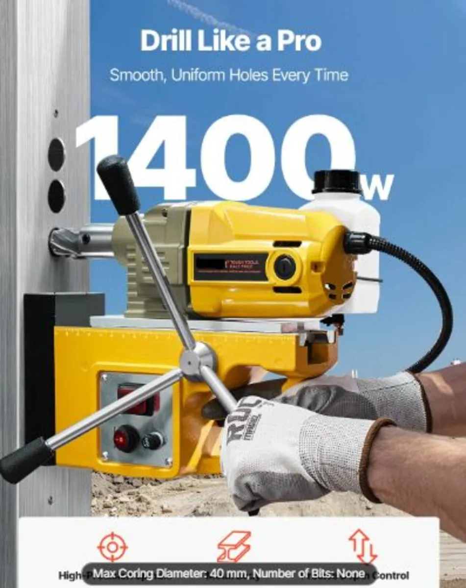 Magnetic Drill,1400W Motor 1.6 in Boring Diameter - Image 1