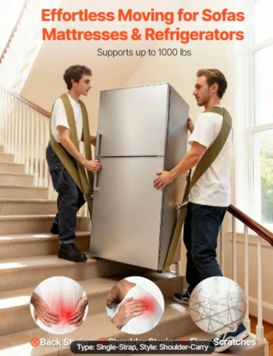 Moving Straps, Supports up to 453.6 kg, 2-Person - Image 2