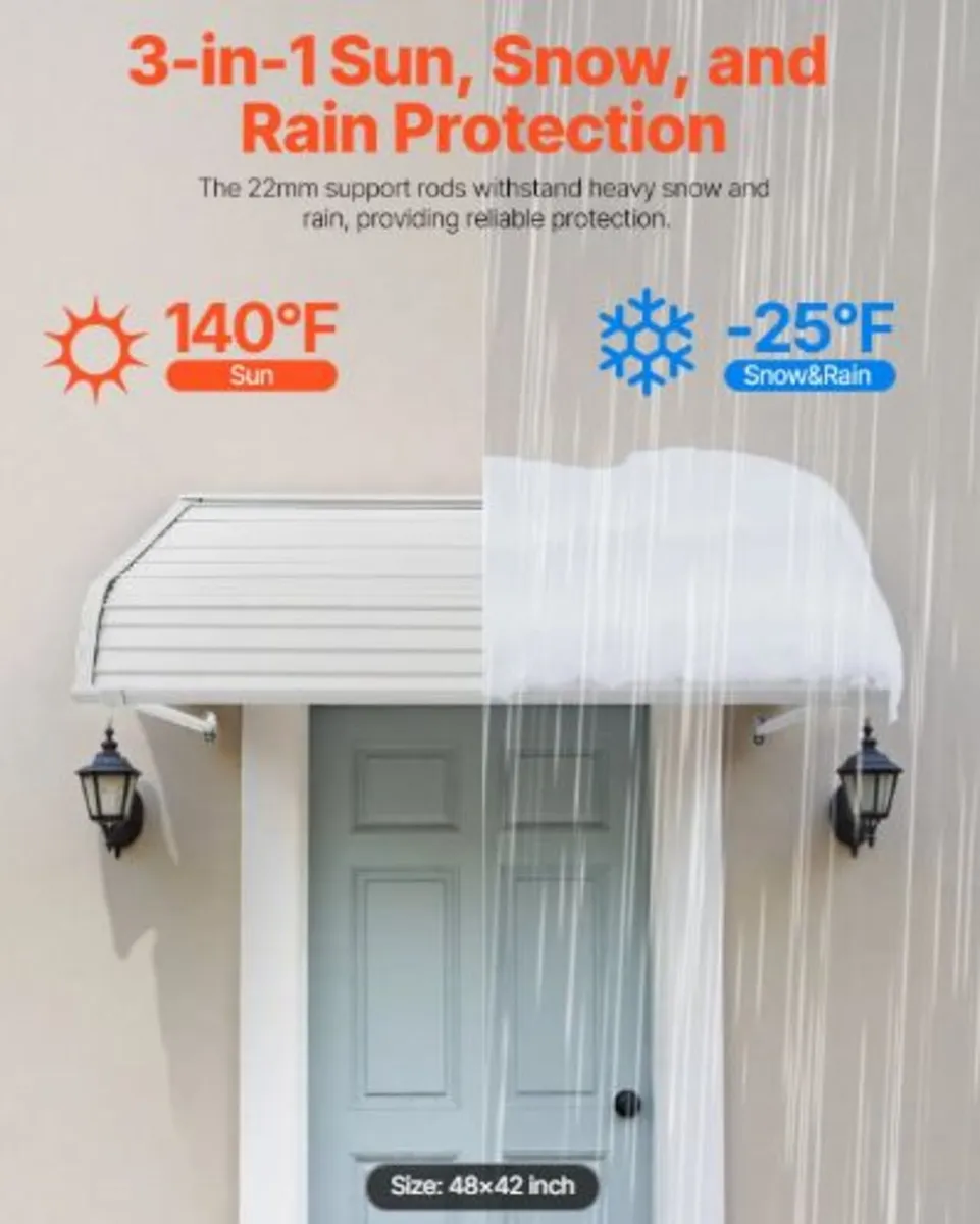 Aluminum Awning 48 x 42 in, Durable Window Awning - Image 2