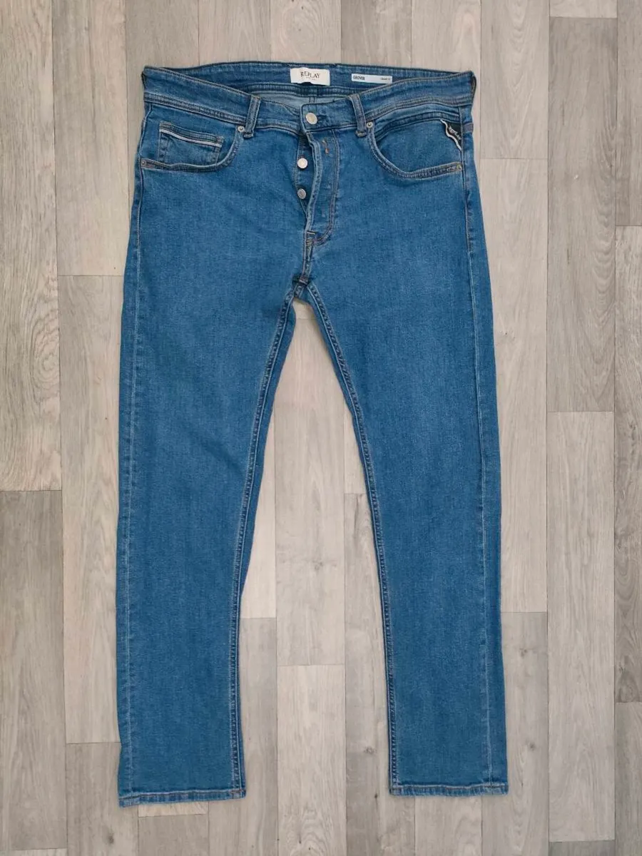 Replay Grover Straight Fit Jeans Mens W35 L31 - Image 1