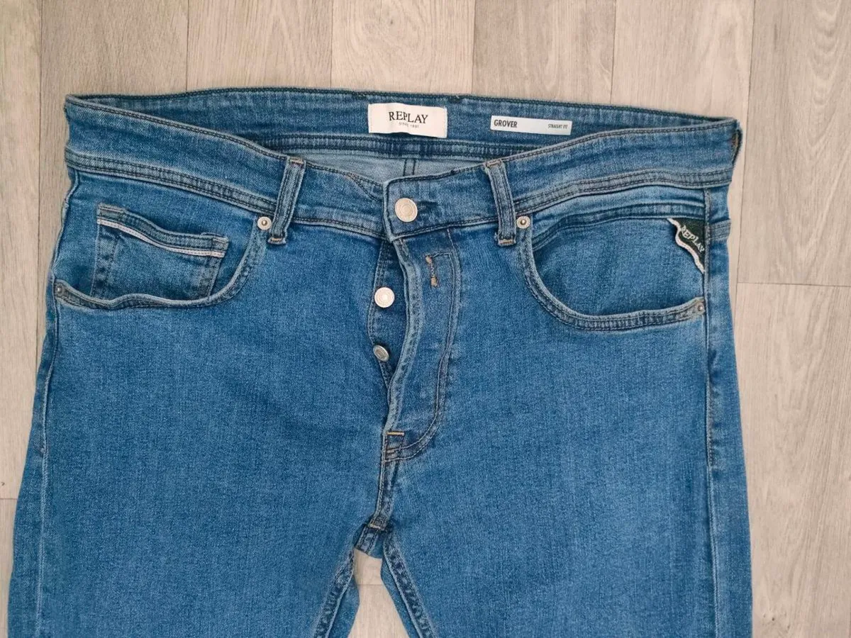 Replay Grover Straight Fit Jeans Mens W35 L31 - Image 3