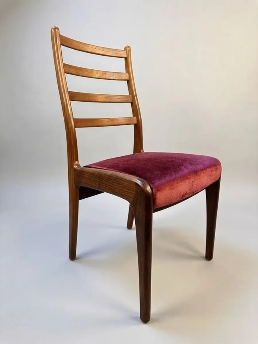 Set of Six G Plan Fresco Teak Ladder Back Dining Chairs - Image 2