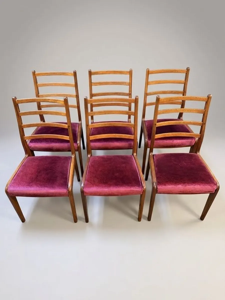 Set of Six G Plan Fresco Teak Ladder Back Dining Chairs - Image 3