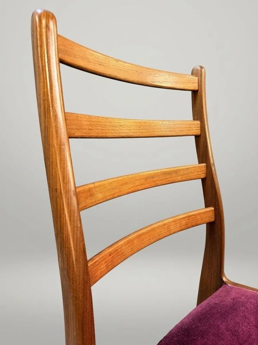 Set of Six G Plan Fresco Teak Ladder Back Dining Chairs - Image 4