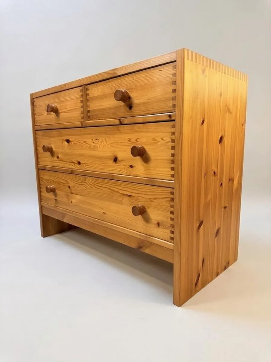Swedish Vintage Solid Pine Chest of Drawers - Image 1