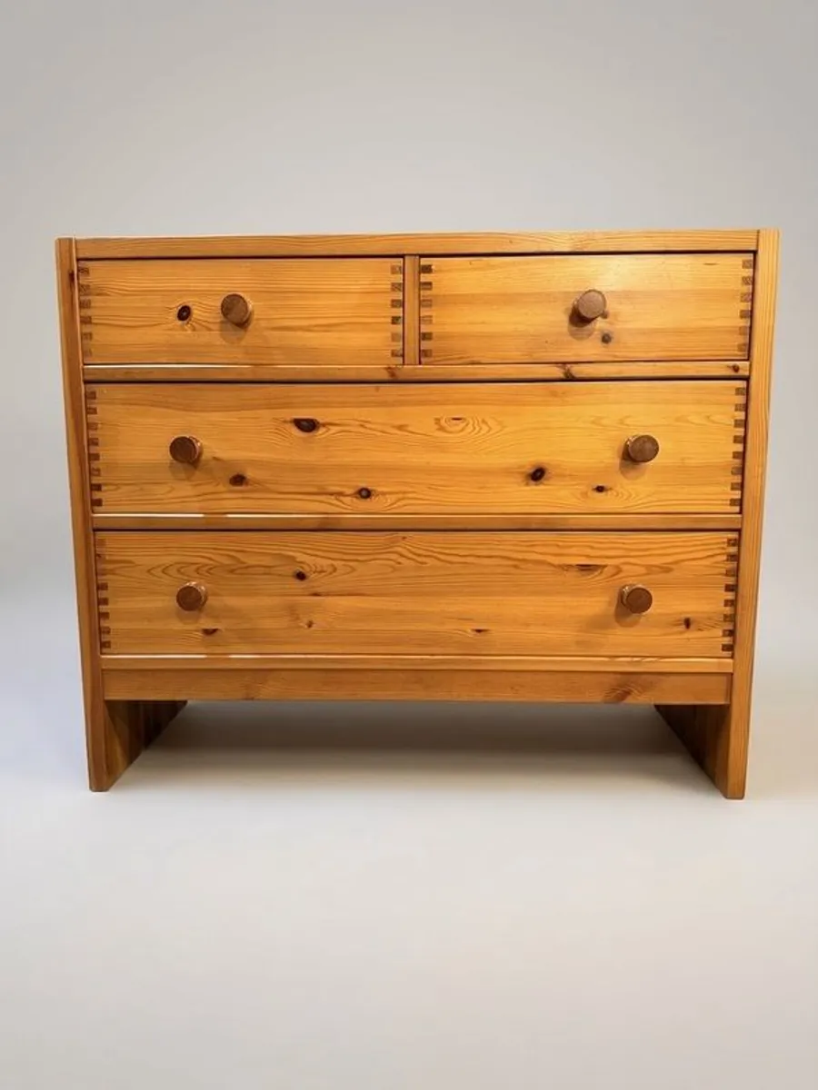 Swedish Vintage Solid Pine Chest of Drawers - Image 3