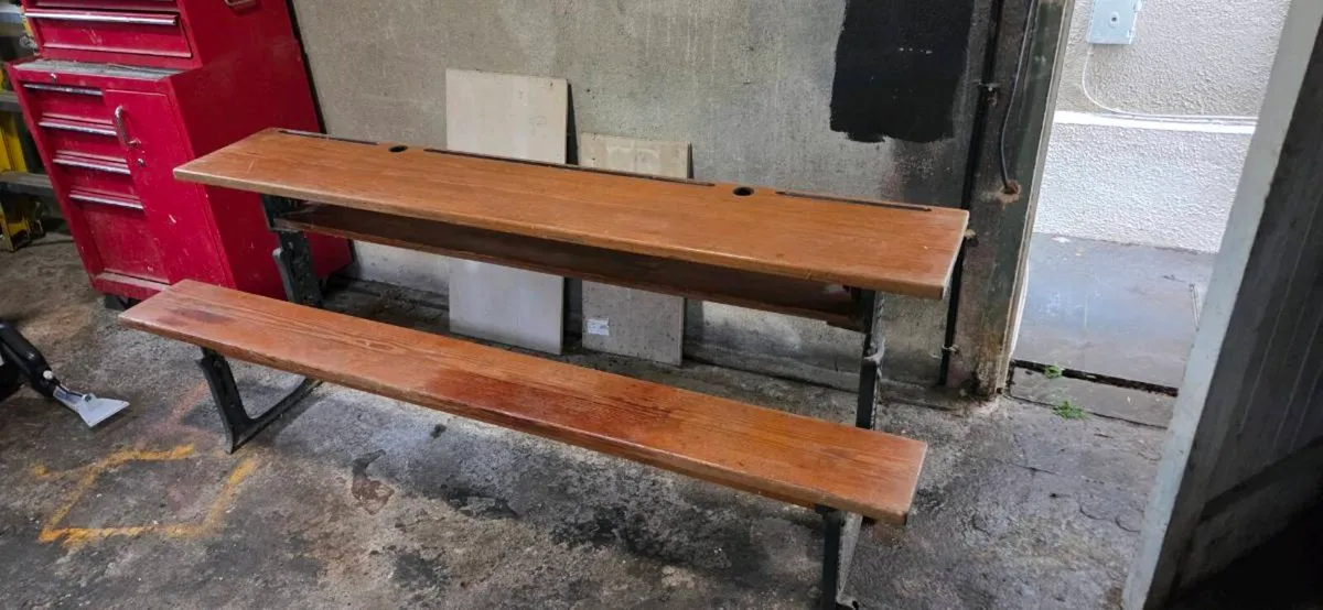 Vintage school desk/bench - Image 2