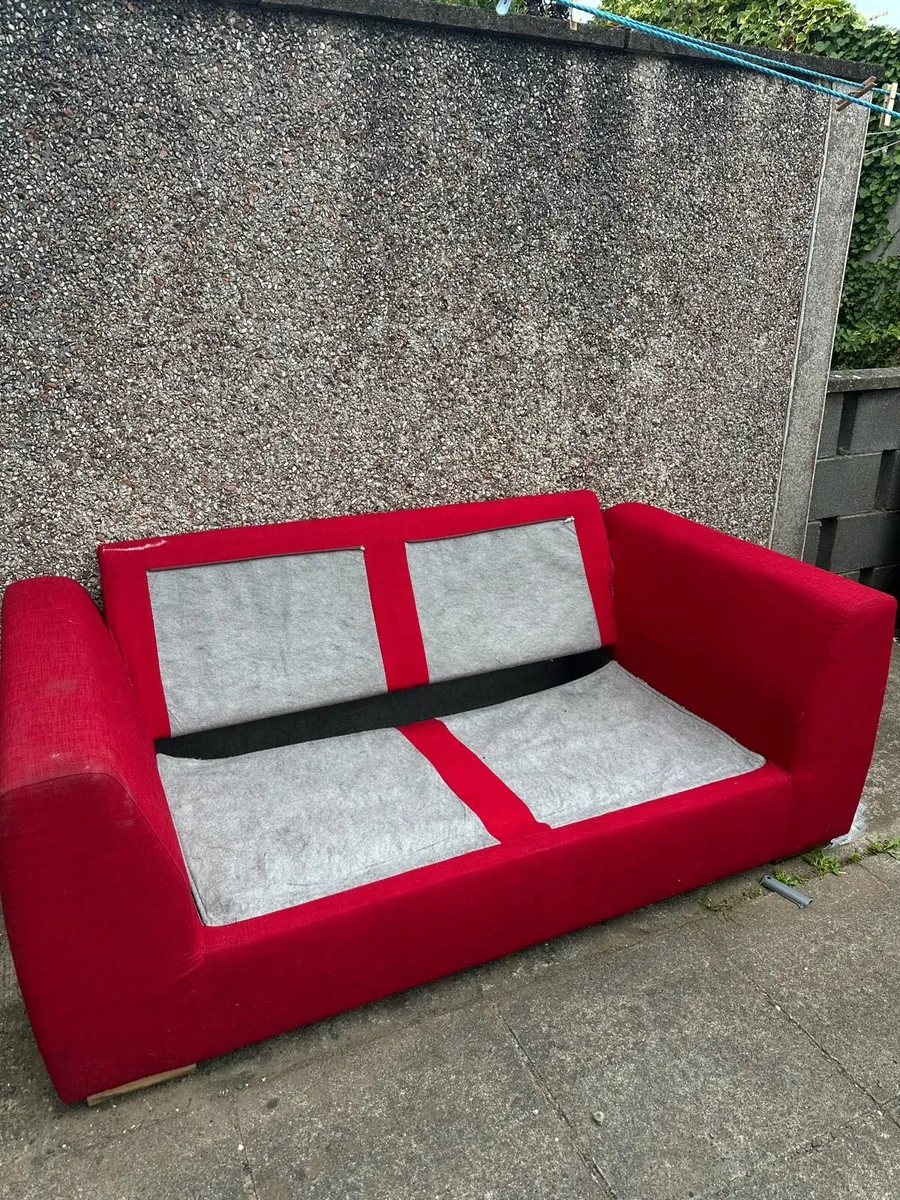 Red 2-Seater Sofa Bed – Good Condition - Image 1