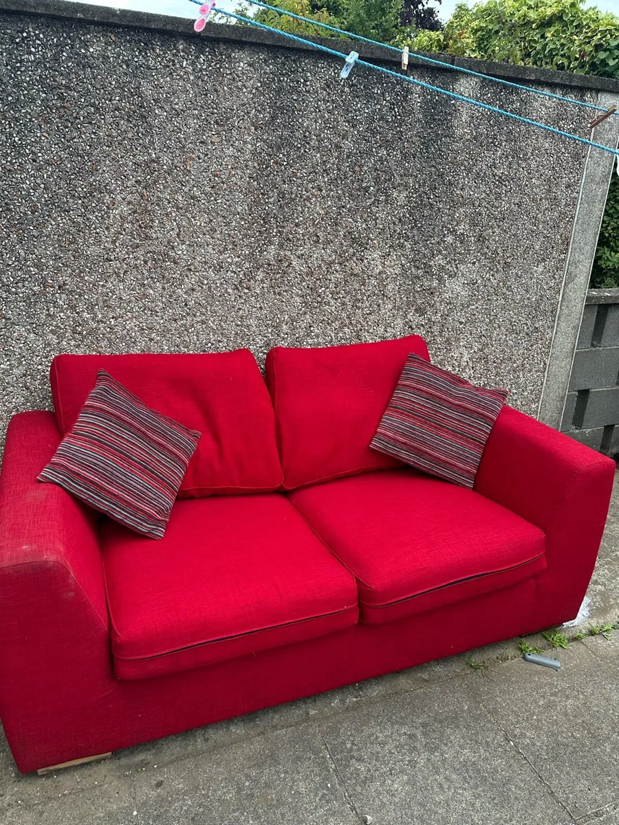 Red 2-Seater Sofa Bed – Good Condition - Image 3
