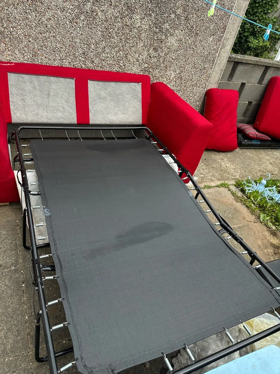 Red 2-Seater Sofa Bed – Good Condition - Image 4