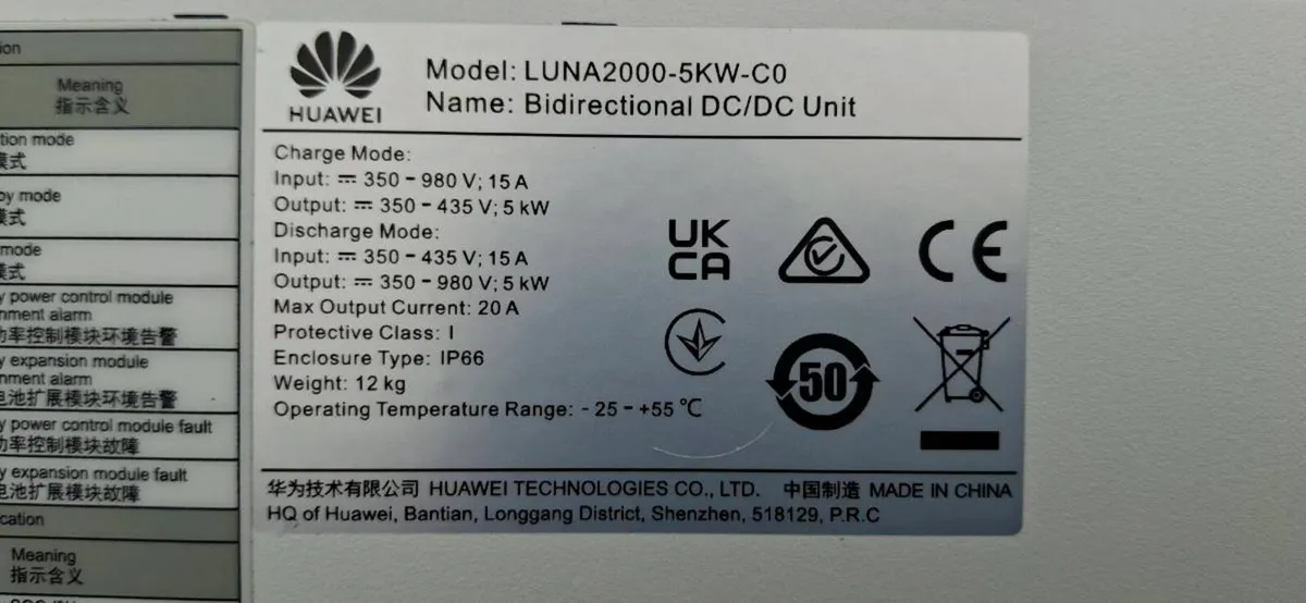Huawei Luna Solar battery and BMS - Image 3