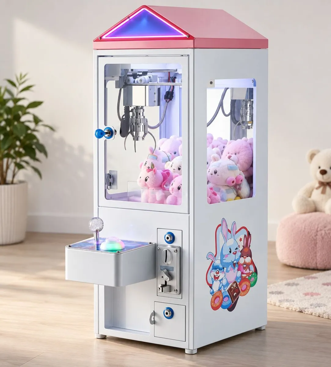Coin-Operated Claw Machine with Lights, Music & 50 - Image 3