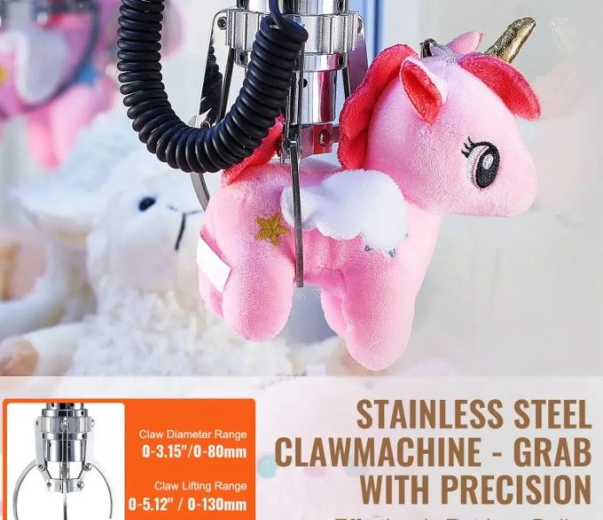 Coin-Operated Claw Machine with Lights, Music & 50 - Image 4