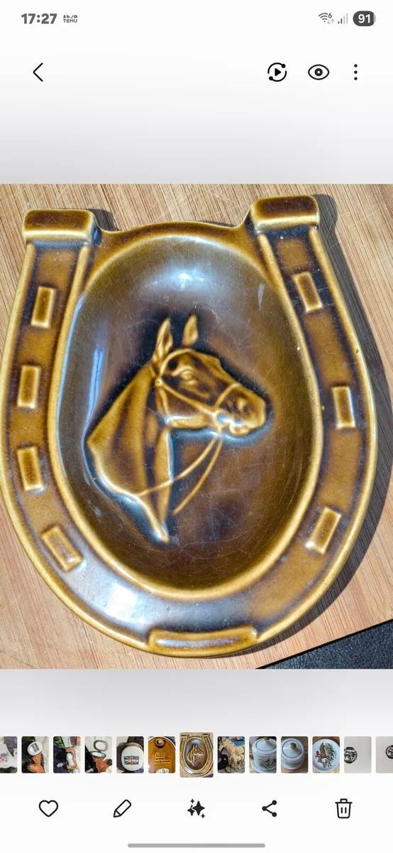 1950s Vintage Salvac Horseshoe ashtray - Image 1
