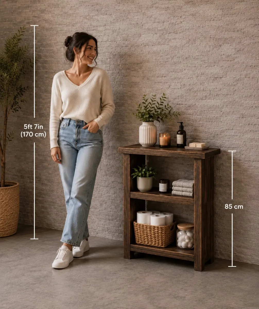 Handmade Rustic Bathroom Storage Unit - Image 3