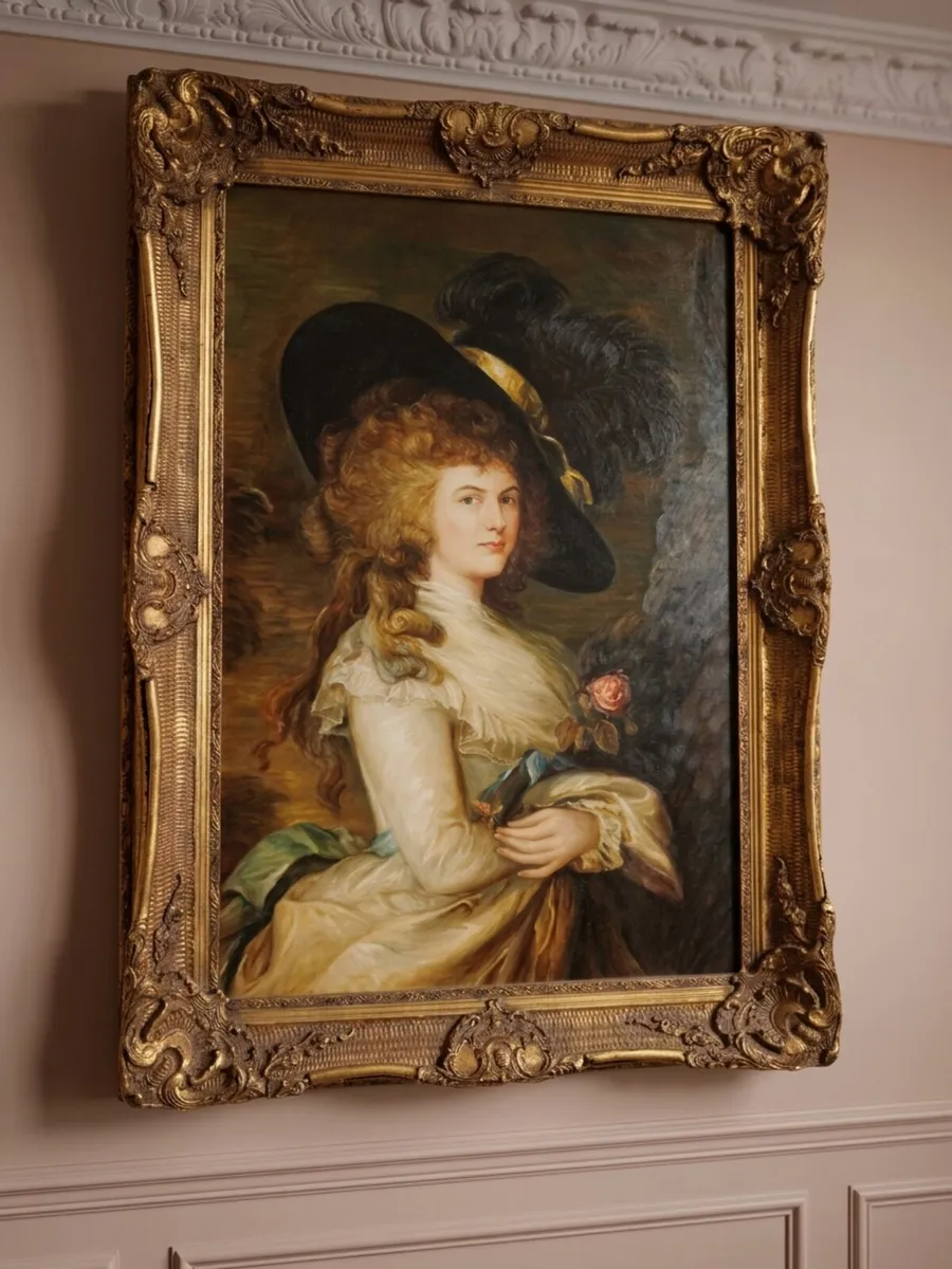 Large vintage oil on canvas - Image 1