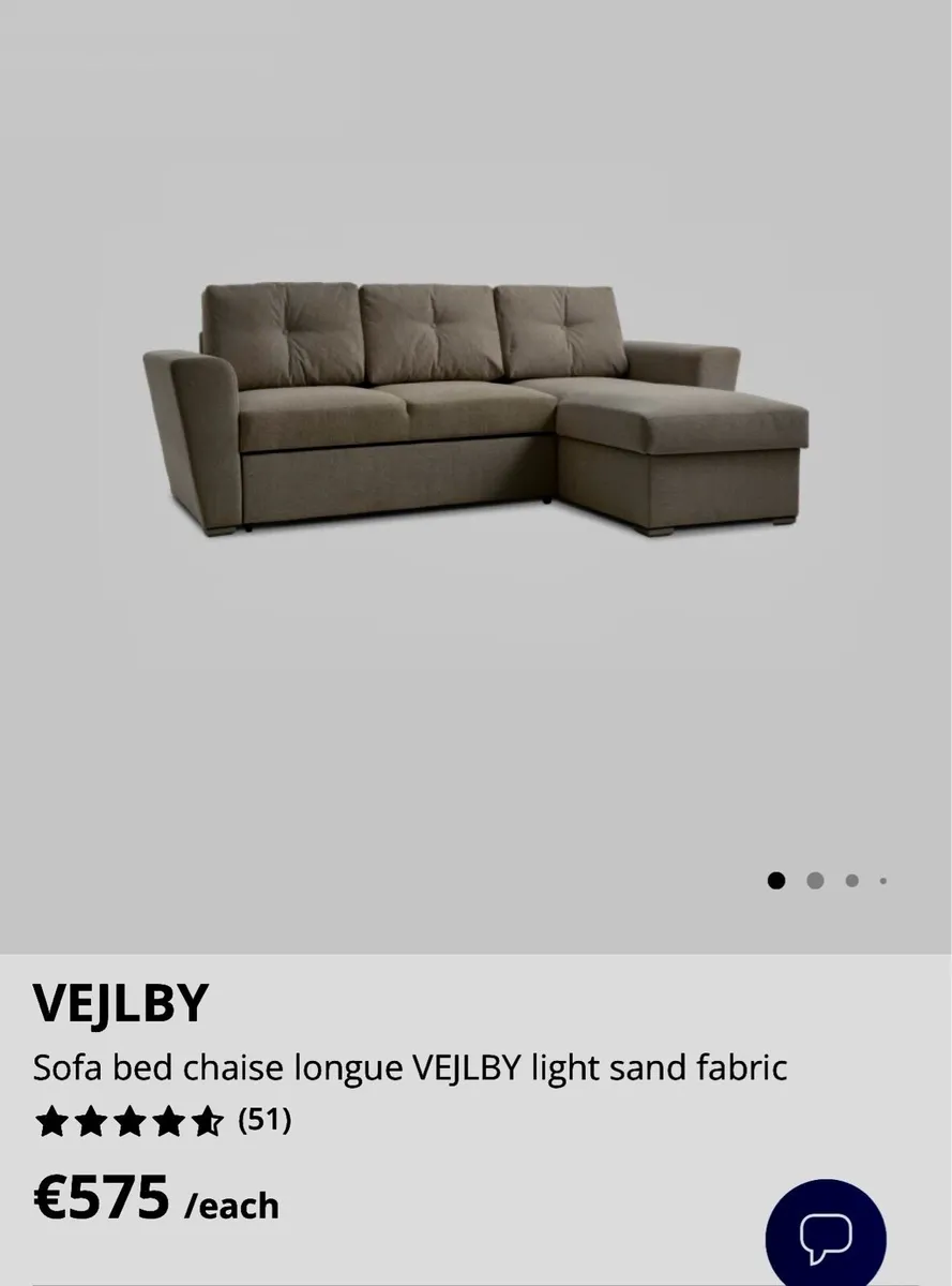 Sofa Bed with Chaise Longue – Like New! - Image 1