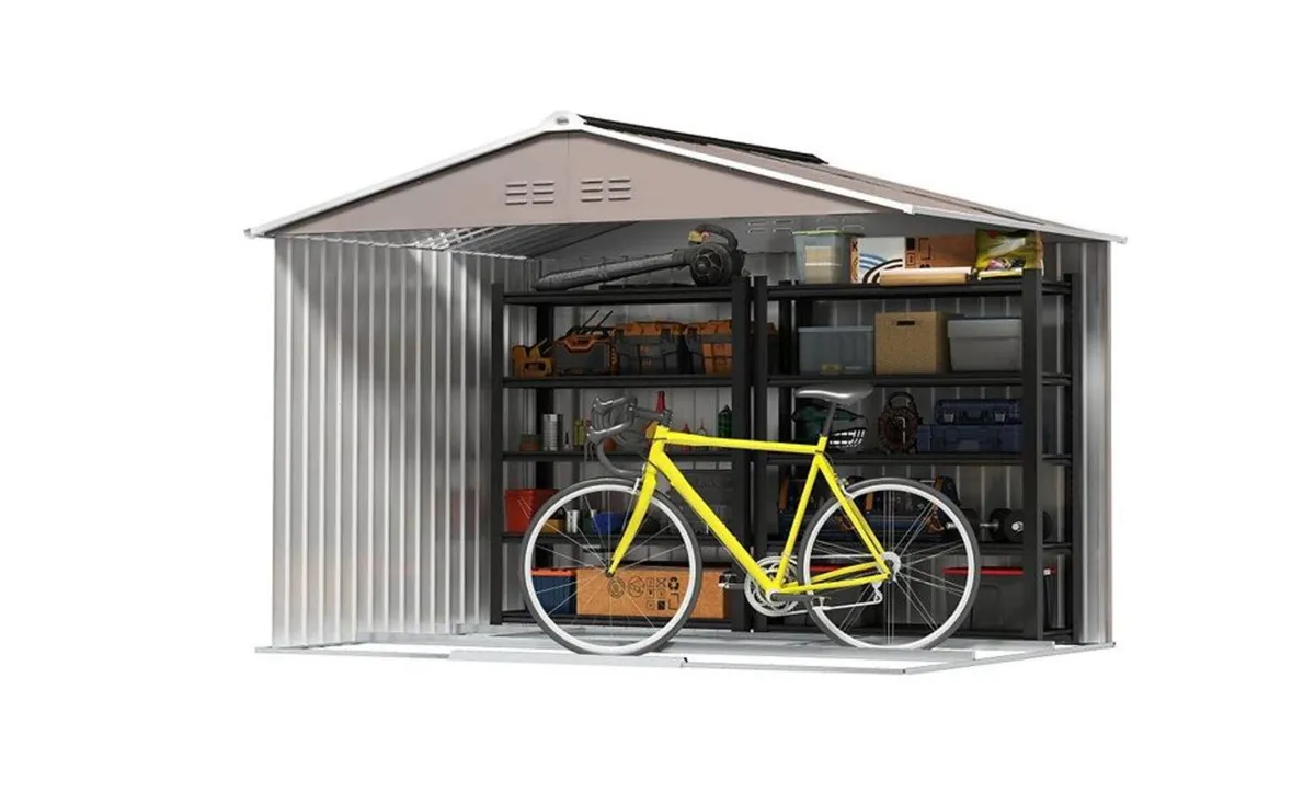 Metal Shed 9 x 6ft Grey - Image 2