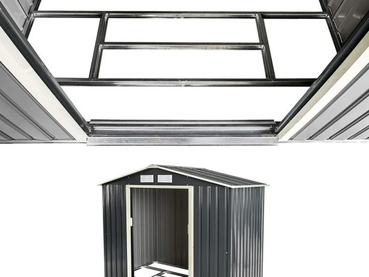 7ft x 4ft Metal Garden Shed with Foundation Frame - Image 3