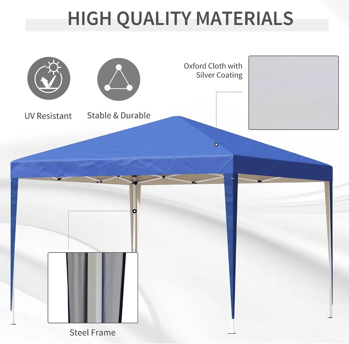 Gazebo 3x3m Pop Up Tent Height Adjustable - Image 4