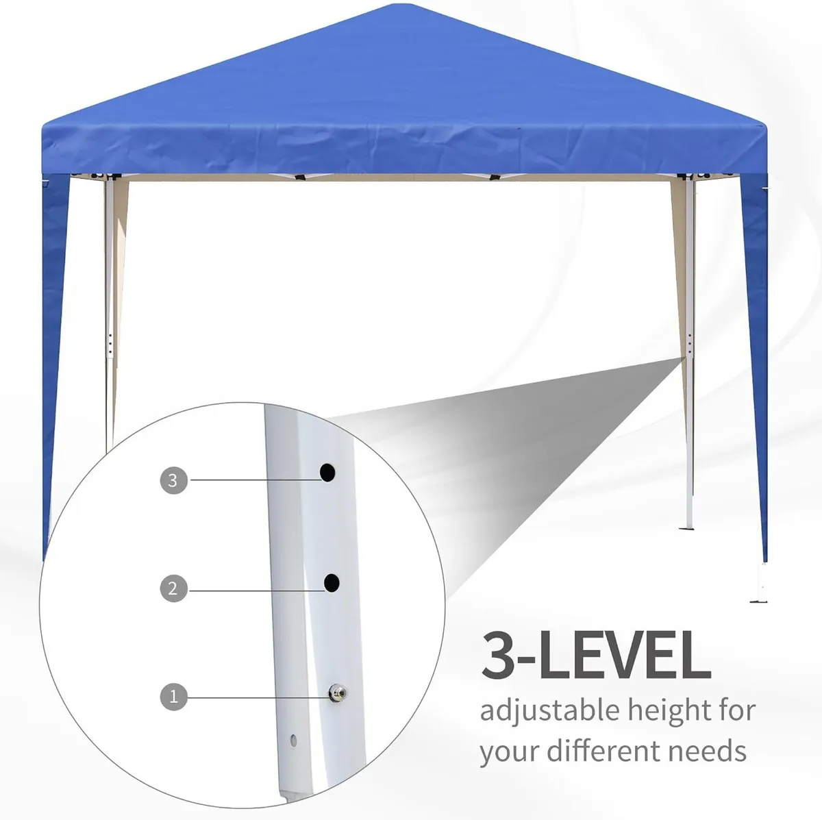 Gazebo 3x3m Pop Up Tent Height Adjustable - Image 3