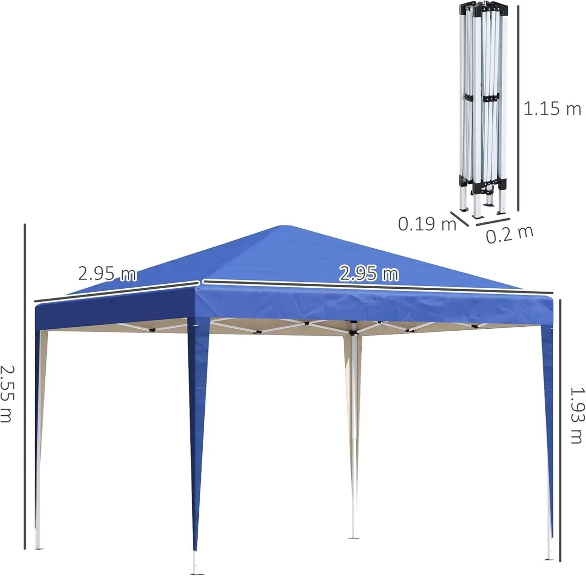 Gazebo 3x3m Pop Up Marquee Garden Tent - Image 3