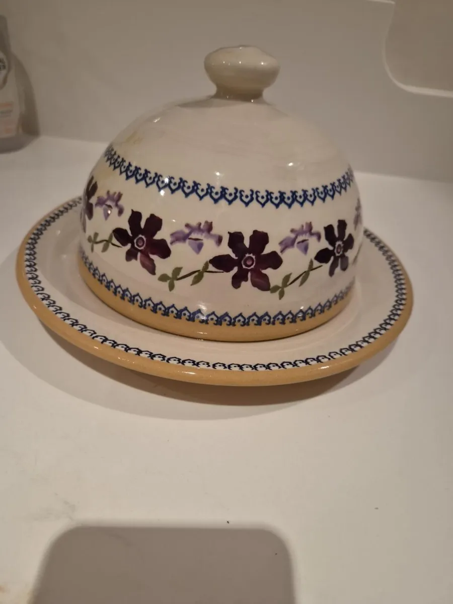 Vintage Nicholas Mosse Clematis Cheese Dome &Plate - Image 1