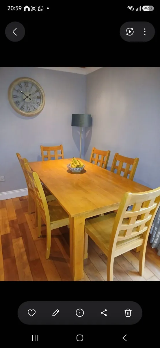 Dining room table and 6 chairs