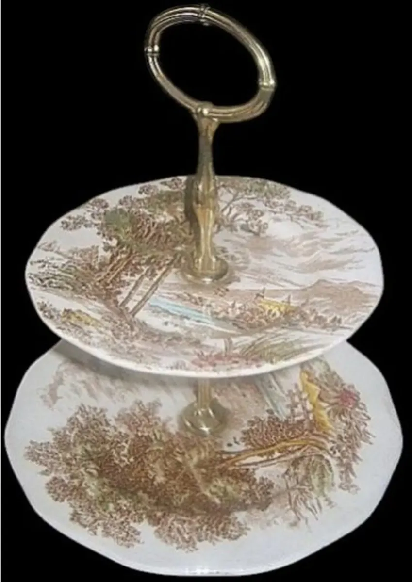 Vintage W.H. Grindley 2-Tier Cake Stand Pristine - Image 1